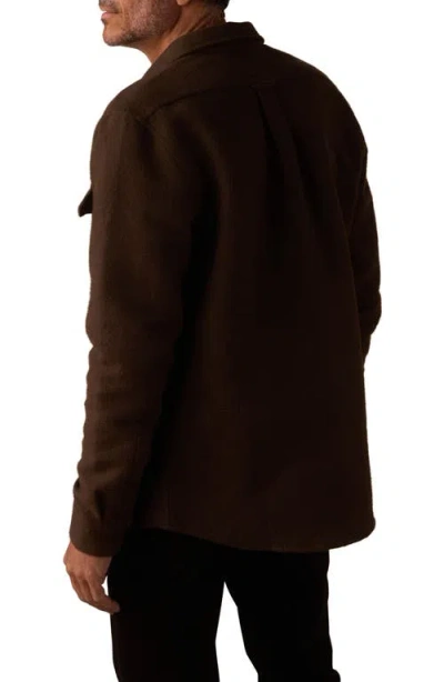 The Normal Brand Heavyweight Cotton Flannel Button-up Overshirt In Brown
