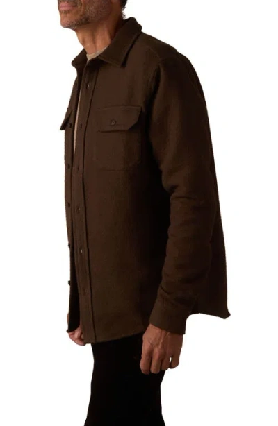 The Normal Brand Heavyweight Cotton Flannel Button-up Overshirt In Brown