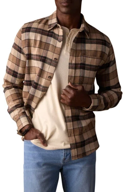 The Normal Brand Louis Heavyweight Flannel Overshirt In Brown
