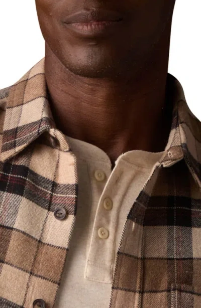 The Normal Brand Louis Heavyweight Flannel Overshirt In Brown