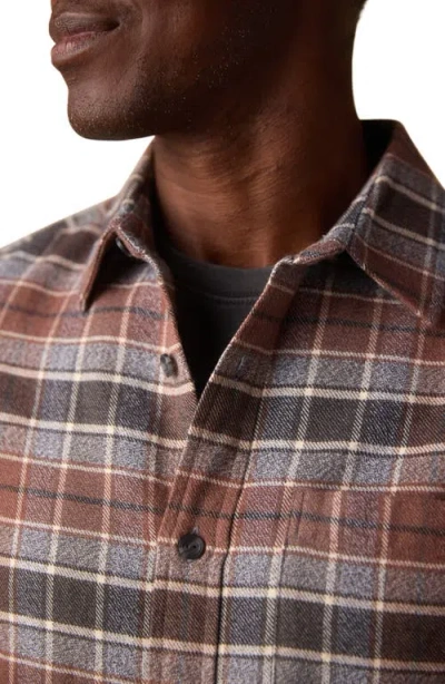 The Normal Brand Louis Heavyweight Flannel Overshirt In Brown