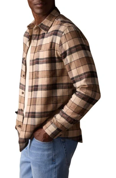 The Normal Brand Louis Heavyweight Flannel Overshirt In Brown