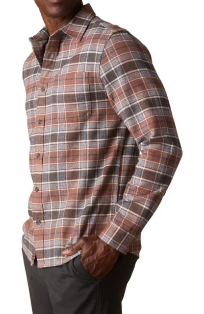 The Normal Brand Louis Heavyweight Flannel Overshirt In Brown