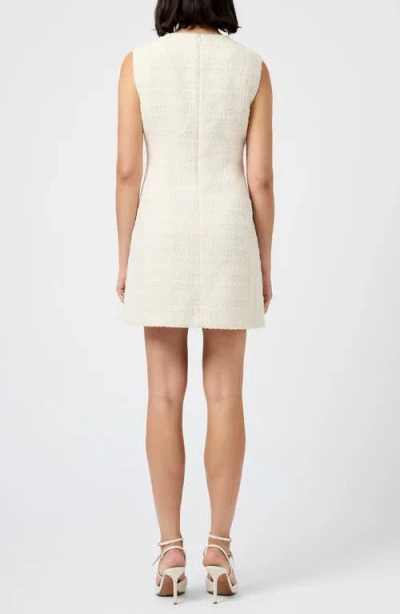 French Connection Structured Sleeveless Tweed Minidress In White