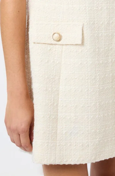 French Connection Structured Sleeveless Tweed Minidress In White