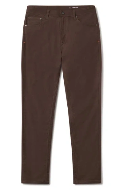 The Normal Brand Comfort Terry Five-pocket Tailored Fit Pants In Brown