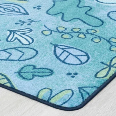 Kaplan Early Learning Company Falling Leaves Pattern Carpets In Blue