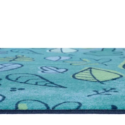 Kaplan Early Learning Company Falling Leaves Pattern Carpets In Blue
