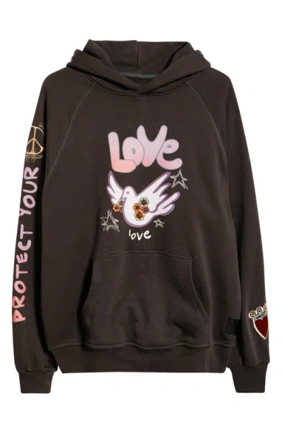 Vic Garcia World Sweet Bird Graphic Cotton Pullover Hoodie In Gray