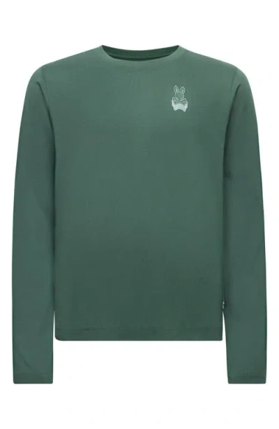 Psycho Bunny Kids' Johnny Pima Cotton Graphic T-shirt In Green