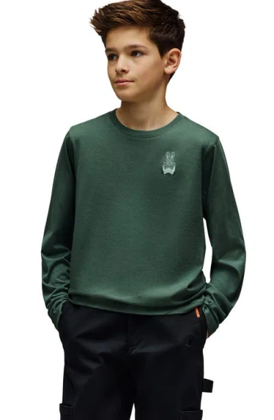 Psycho Bunny Kids' Johnny Pima Cotton Graphic T-shirt In Green