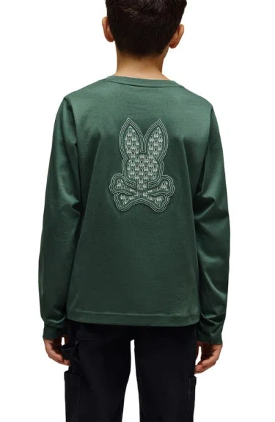 Psycho Bunny Kids' Johnny Pima Cotton Graphic T-shirt In Green