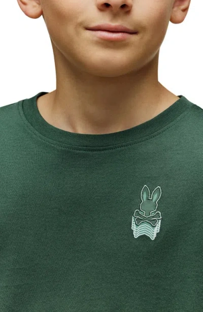 Psycho Bunny Kids' Johnny Pima Cotton Graphic T-shirt In Green