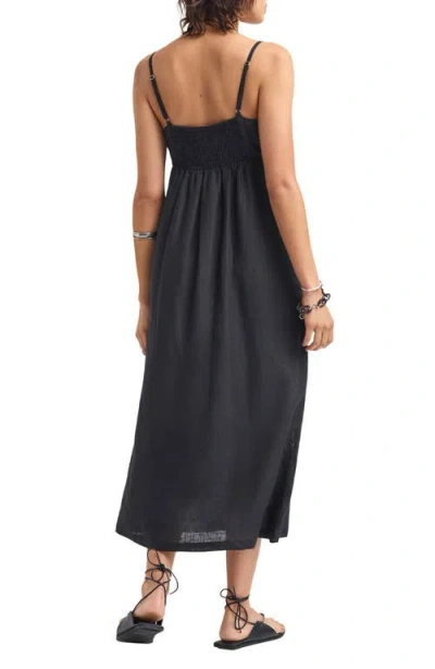 Vitamin A ® Zella Linen Cover-up Maxi Dress In Black