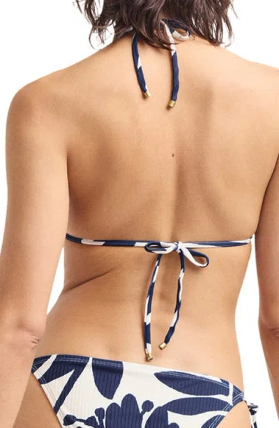 Vitamin A ® Gia Triangle Rib Bikini Top In Blue