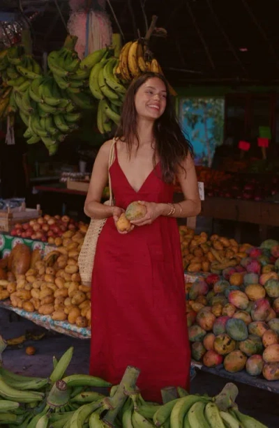 Vitamin A ® Zella Linen Cover-up Maxi Dress In Brown