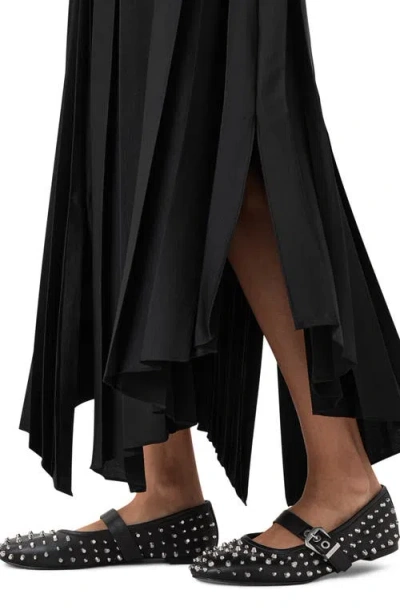 Allsaints Leather Holly Stud Ballet Flats In Black