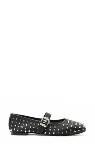 Allsaints Leather Holly Stud Ballet Flats In Black