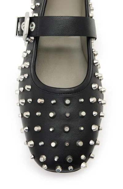 Allsaints Leather Holly Stud Ballet Flats In Black