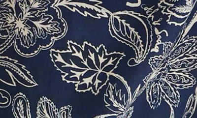 Scotch & Soda Eleni Print High Waist Wide Leg Pants In Blue