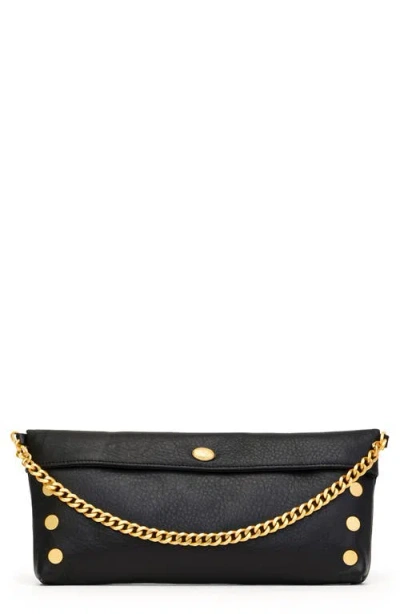 Hammitt Invitation Clutch Black Brushed Gold