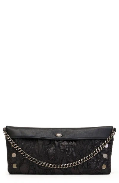 Hammitt Invitation Clutch Midnight Marquise Gunmetal In Black