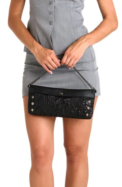 Hammitt Invitation Clutch Midnight Marquise Gunmetal In Black