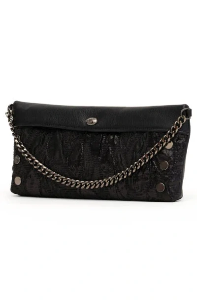 Hammitt Invitation Clutch Midnight Marquise Gunmetal In Black