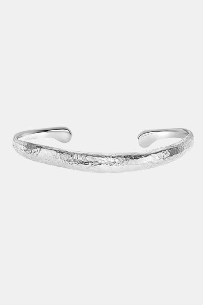 Dower & Hall Curved Nomad Cuff Bangle In Silver