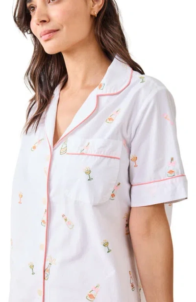 Printfresh Short Sleeve Top And Cropped Pants Set In Pink