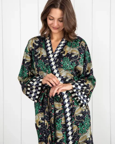 Printfresh Eco Satin Robe In Black