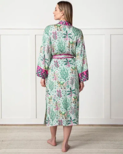Printfresh Eco Satin Robe In Green