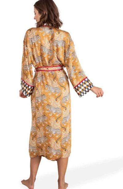 Printfresh Eco Satin Robe In Brown