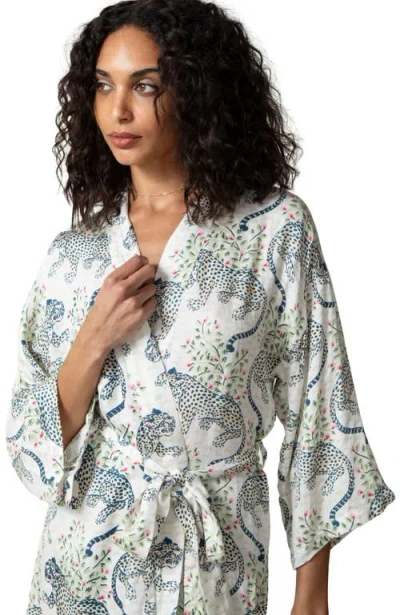 Printfresh Eco Satin Glam Mini Robe In Green