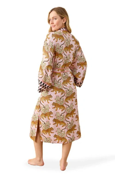 Printfresh Eco Satin Robe In Brown