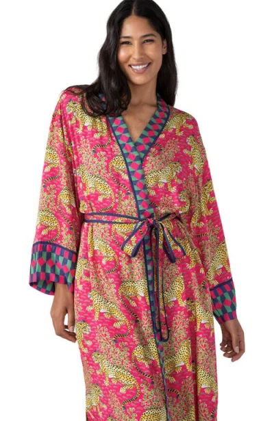 Printfresh Eco Satin Robe In Pink
