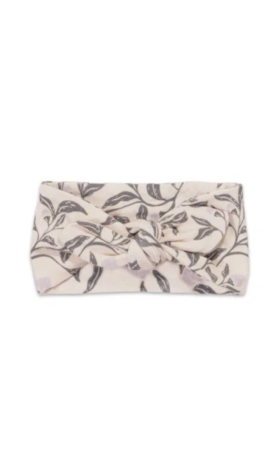Everly Grey Ruffle Romper & Head Wrap Set In Neutral