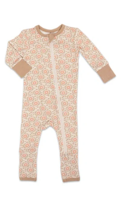 Everly Grey Convertible Romper Fitted Long Sleeve Pajama In Brown