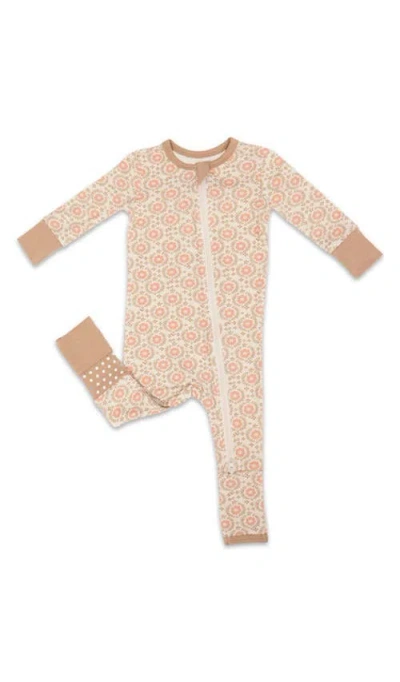 Everly Grey Convertible Romper Fitted Long Sleeve Pajama In Brown