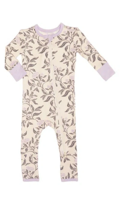 Everly Grey Convertible Romper Fitted Long Sleeve Pajama In Neutral
