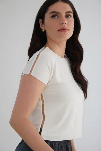 Kada The Cupro Infinity Tee Crop In White