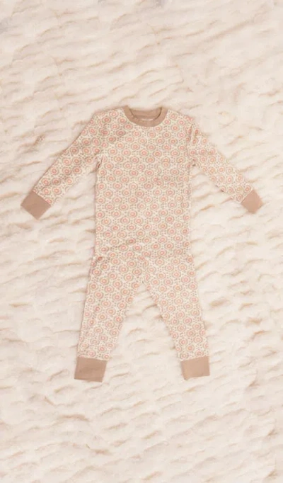 Everly Grey Emerson Fitted Long Sleeve 2-piece Pajamas In Neutral