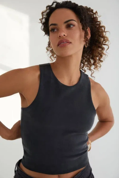 Kada The Cupro Sculpt Racerback Crop Tank In Black