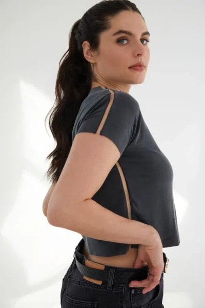 Kada The Cupro Infinity Tee Crop In Black
