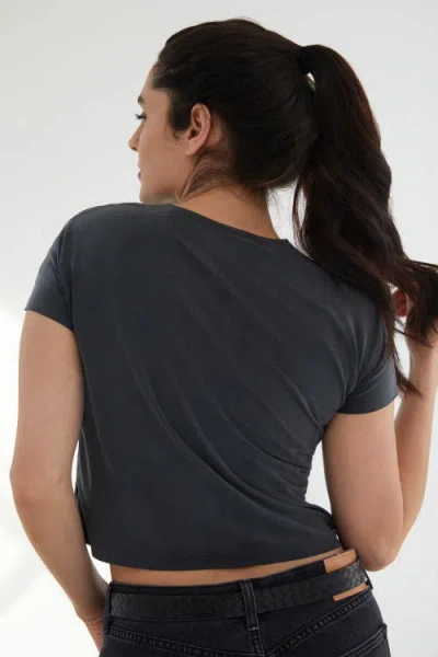 Kada The Cupro Infinity Tee Crop In Black