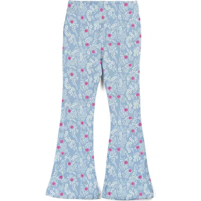 Mightly Organic Cotton Solid Flare Leggings In Blue