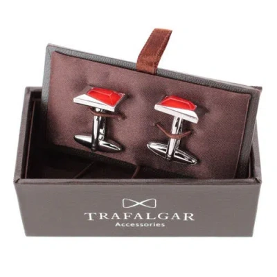 Trafalgar Reginal Rectangular Dapper Stone Cufflinks In Silver