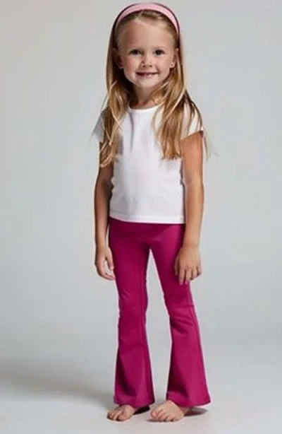 Mightly Organic Cotton Solid Flare Leggings In Pink