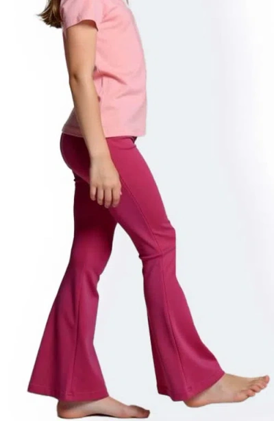 Mightly Organic Cotton Solid Flare Leggings In Pink