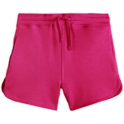 Mightly Organic Cotton Drawstring Track Shorts In Pink